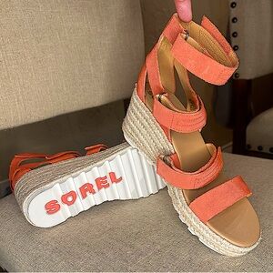 BRAND NEW SOREL Cameron wedge espadrille strappy sandal for Women! Never Worn!